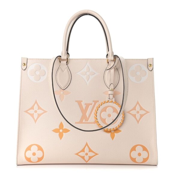 Authentic Louis Vuitton On The Go Tote Empreinte By The Pool Onthego MM Cream - Picture 3 of 10